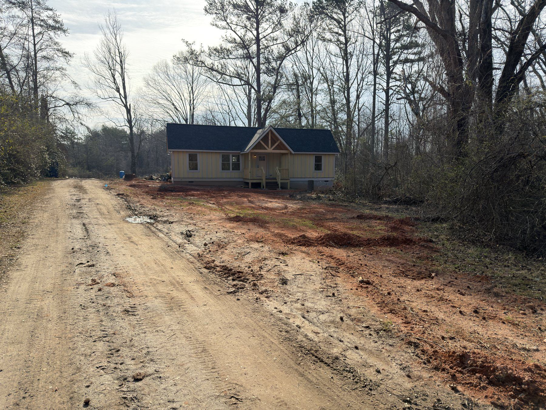 Rough driveway before grading and access prep
